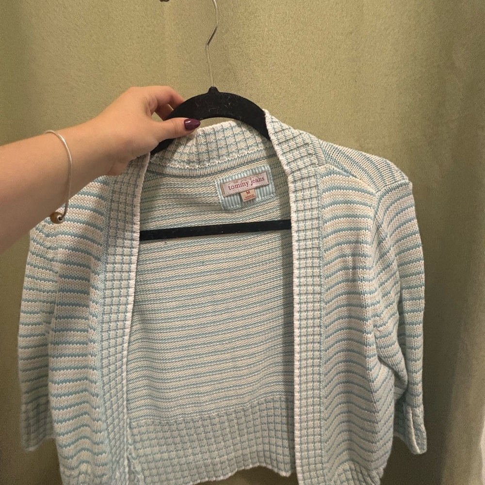 Tommy Hilfiger Women's Blue Striped Cardigan